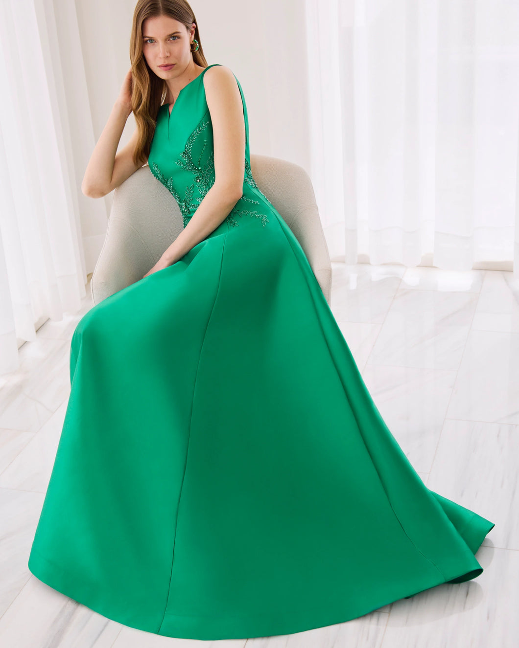 Vestido Largo Rosa Clará Couture 1GG1