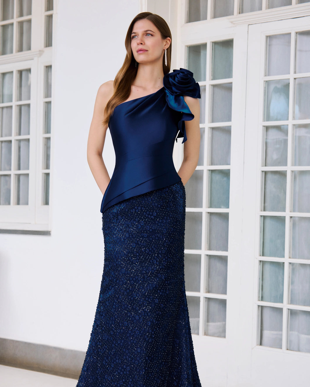 Vestido Largo Rosa Clará Couture 1GG4