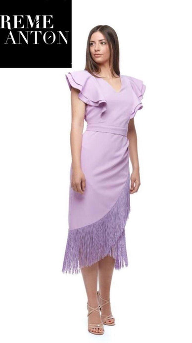 Vestido corto flecos - Reme Antón Modas